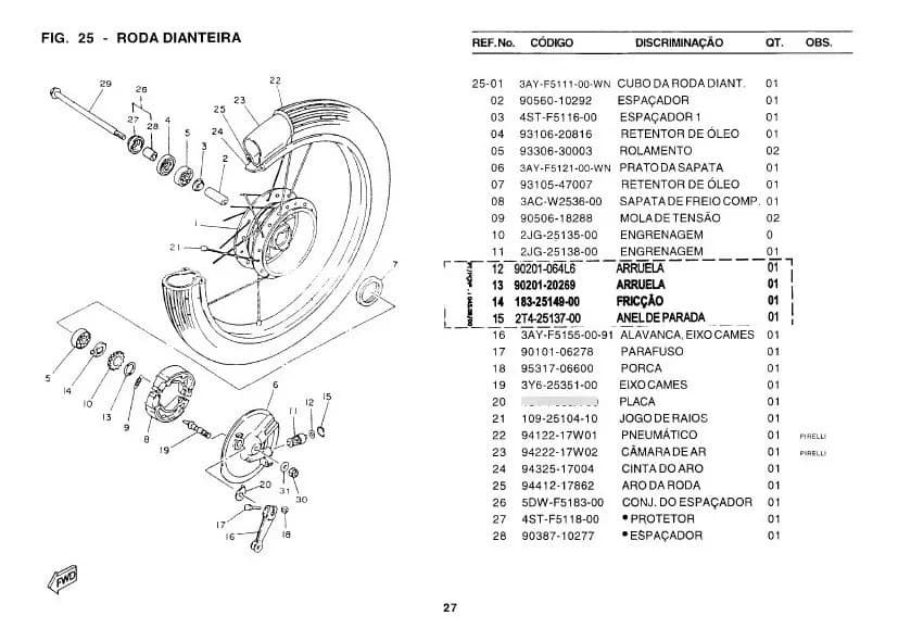 ESPAÇADOR DA RODA DIANTEIR YAMAHA CRYPTON — imagem 2