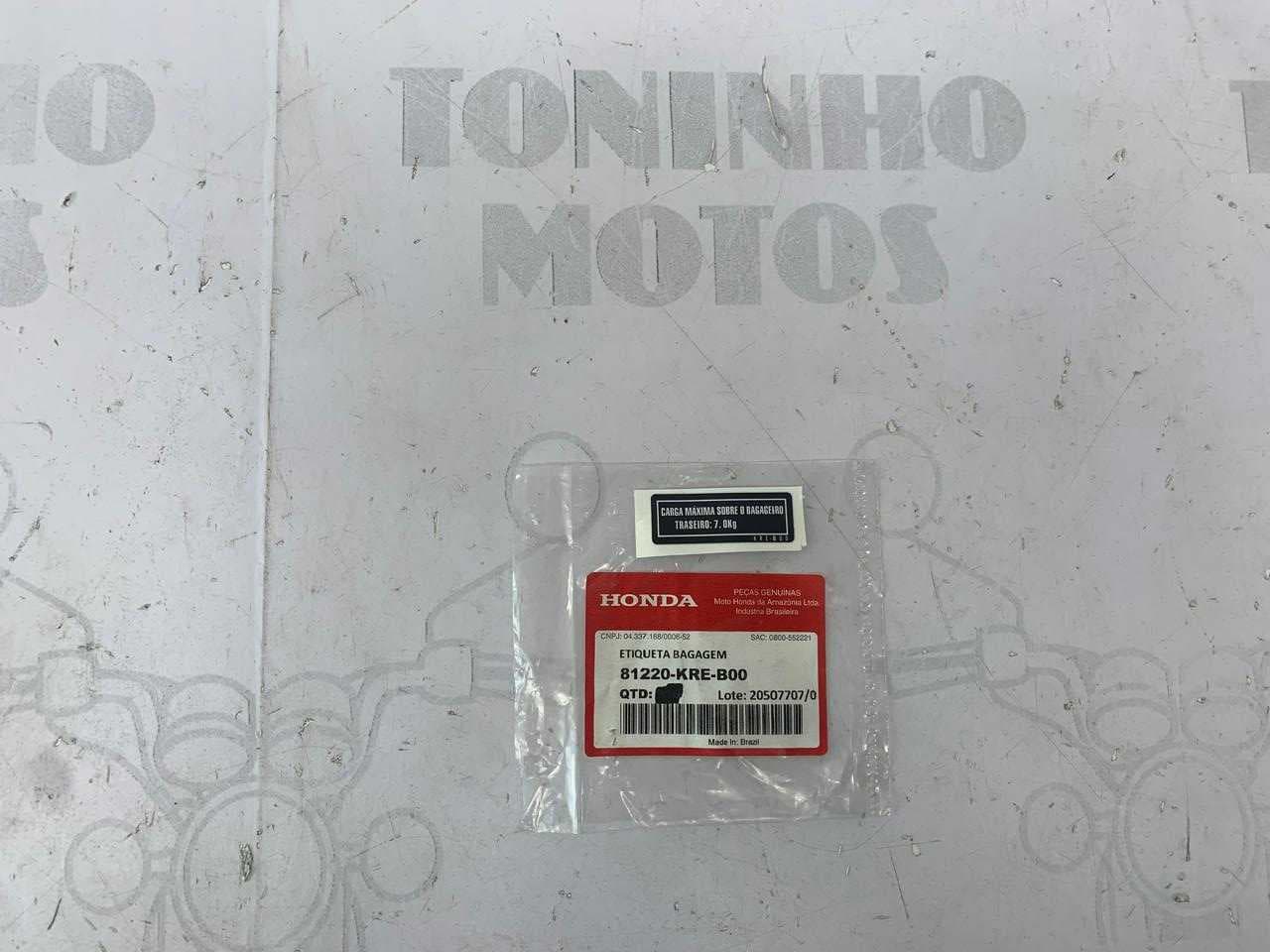 ETIQUETA CARGO BAGAGEIRO HONDA BROS 125 / XRE190 / XRE300